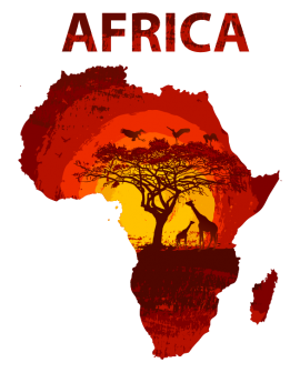 Stickers pays afrique arbre girafe