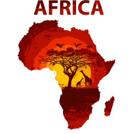 Stickers pays afrique arbre girafe