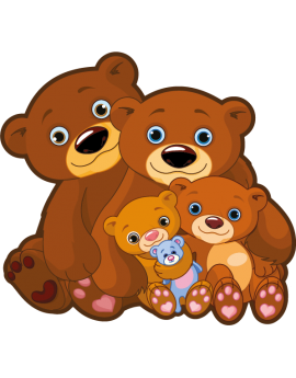 Stickers ourson marron enfant