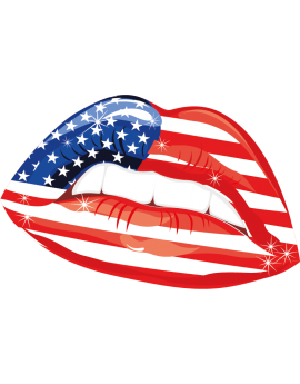 Stickers bouche USA