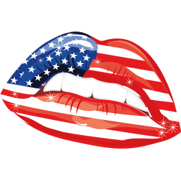 Stickers bouche USA