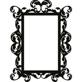 Stickers cadre Baroque rectangle format portrait 