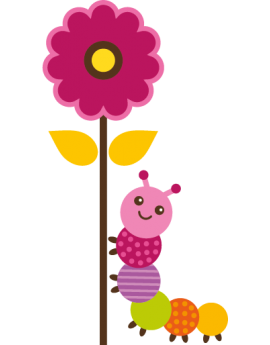 Stickers chenille fleur couleur enfants