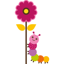 Stickers chenille fleur couleur enfants