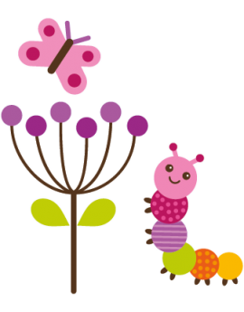 Stickers fleur chenille papillon enfant 