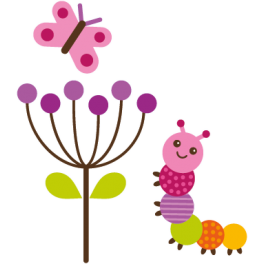 Stickers fleur chenille papillon enfant 