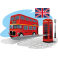 Stickers Londre bus cabine téléphonique drapeau