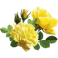 Stickers Fleur rose jaune