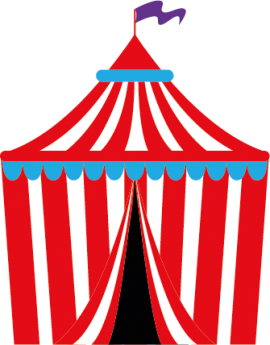 Stickers chapiteau de cirque rouge et blanc
