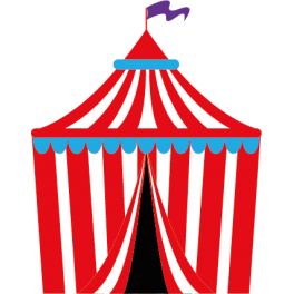 Stickers chapiteau de cirque rouge et blanc