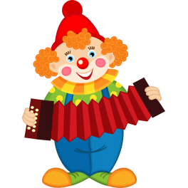 Stickers clown acordéon enfant 