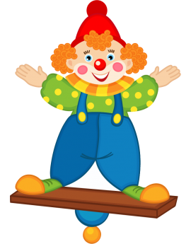 Stickers clown équilibriste sur planche enfant