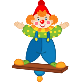 Stickers clown équilibriste sur planche enfant