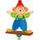 Stickers clown équilibriste sur planche enfant