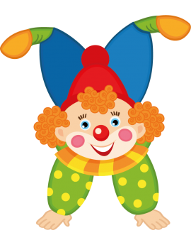 Stickers clown poirier tête en bas enfant