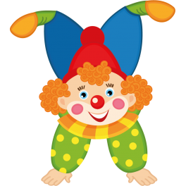 Stickers clown poirier tête en bas enfant