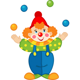 Stickers clown jongleur balle coloré enfant 