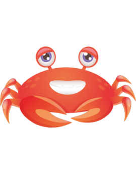 Stickers crabe rouge rigolo enfant