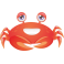 Stickers crabe rouge rigolo enfant