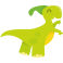 Stickers dinosaure vert garçon enfant