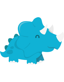 Stickers dinosaure bleu garçon enfant