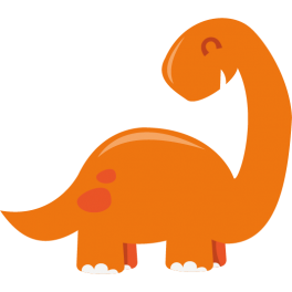Stickers bébé dinosaure orange enfant 