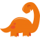 Stickers bébé dinosaure orange enfant 