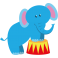 Stickers éléphant cirque enfant 