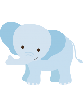 Stickers bébé éléphant bleu enfant