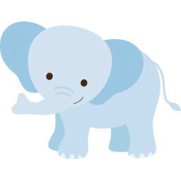 Stickers bébé éléphant bleu enfant