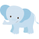 Stickers bébé éléphant bleu enfant