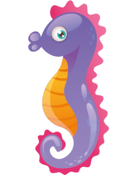 Stickers Hippocampe mauve violet enfant