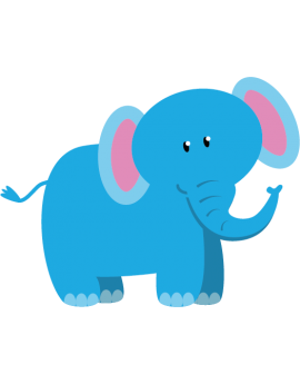 Stickers éléphant bleu enfant 