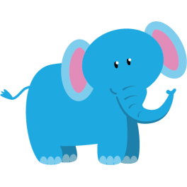 Stickers éléphant bleu enfant 
