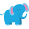 Stickers éléphant bleu enfant 