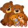 Stickers famille ourson