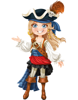 Stickers pirate fille blonde 