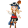 Stickers pirate fille blonde 