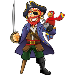 Stickers pirate homme pérroquet 