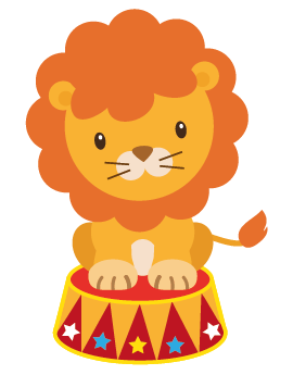 Stickers bébé lion cirque 