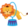 Stickers bébé lion cirque cerceau 