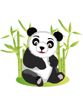 Stickers panda bambou