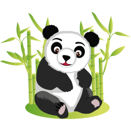 Stickers panda bambou