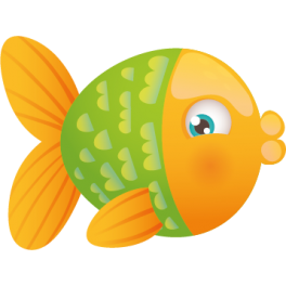Stickers poisson jaune et vert 