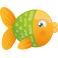Stickers poisson jaune et vert 