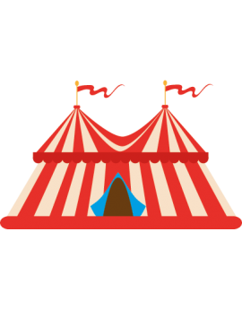 Stickers cirque rouge et blanc