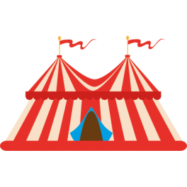 Stickers cirque rouge et blanc
