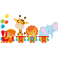 Stickers petit train animaux de la jungle