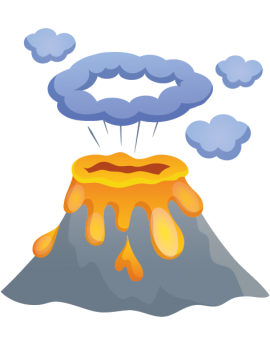 Stickers petit volcan bleu