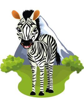 Stickers bébé zèbre paysage 